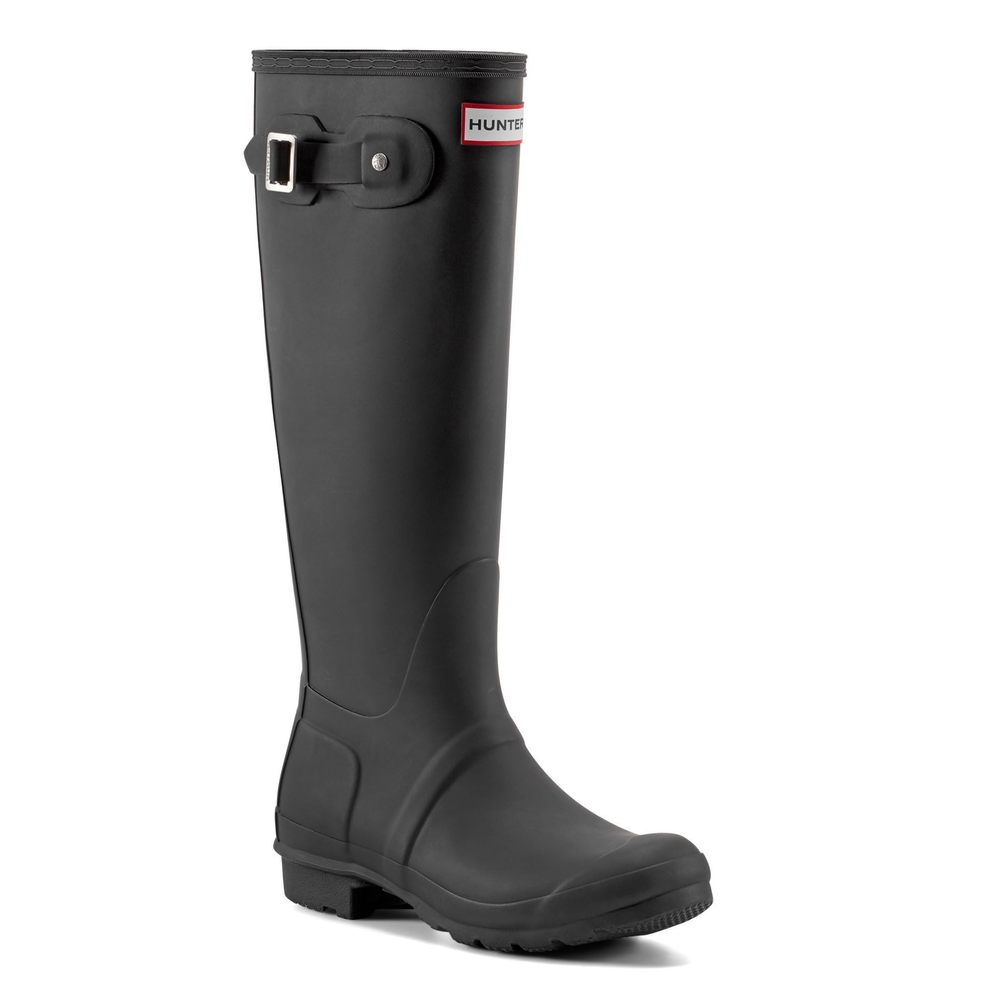 HUNTER WOMEN'S ORIGINAL TALL RAIN BOOTS, BLACK, 8 - Picture 2 of 6